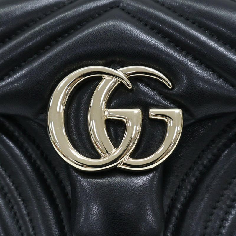 黑色 牛皮 GG Marmont small 肩背包【GUCCI 古馳】 837280-6
