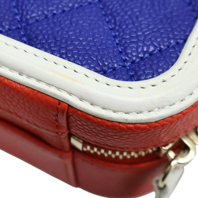 藍/紅/白色 荔枝紋牛皮 Figly Vanity Shoulder Bag 肩背包【CHANEL 香奈兒】 A93343-15