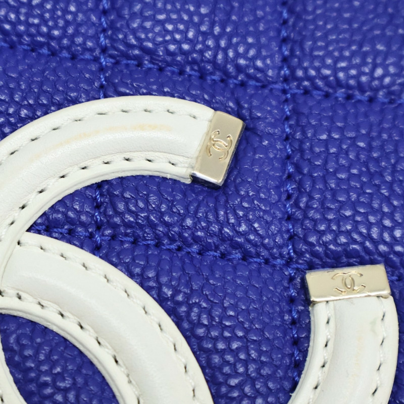 藍/紅/白色 荔枝紋牛皮 Figly Vanity Shoulder Bag 肩背包【CHANEL 香奈兒】 A93343-16
