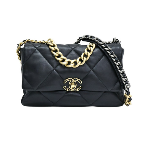黑色羊皮 19 兩用包【CHANEL 香奈兒】 AS1161
