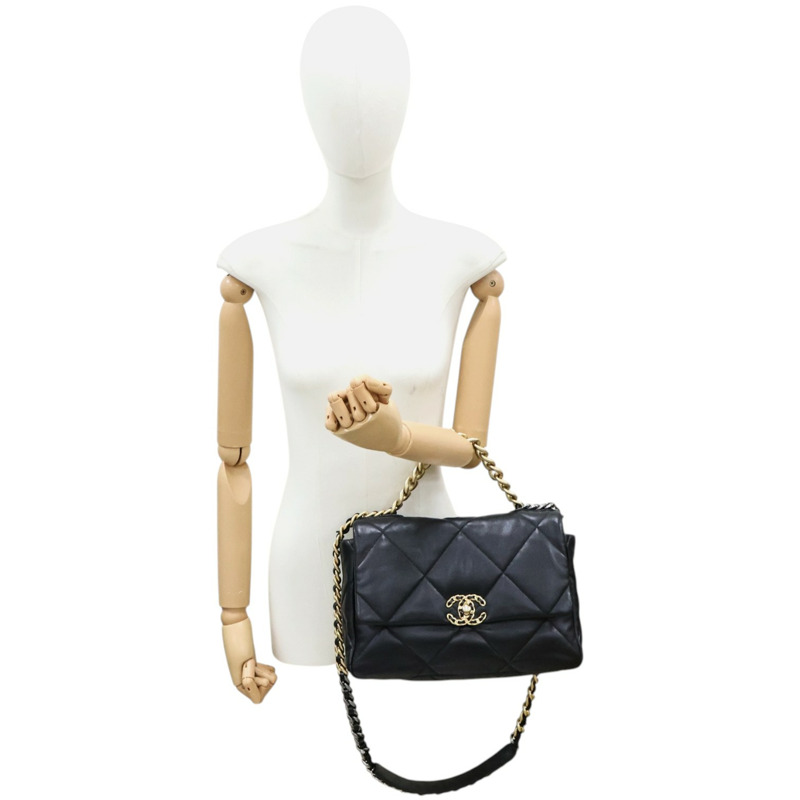 黑色羊皮 19 兩用包【CHANEL 香奈兒】 AS1161-9