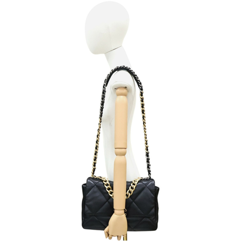 黑色羊皮 19 兩用包【CHANEL 香奈兒】 AS1161-10