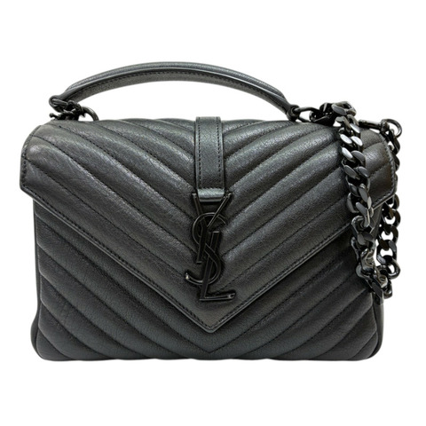 黑色 羊皮 College 兩用包【SAINT LAURENT YSL 聖羅蘭】 487213