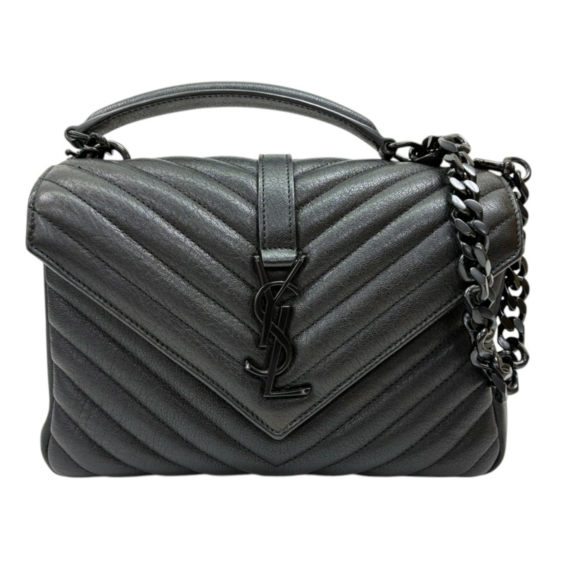 黑色 羊皮 College 兩用包【SAINT LAURENT YSL 聖羅蘭】 487213-0