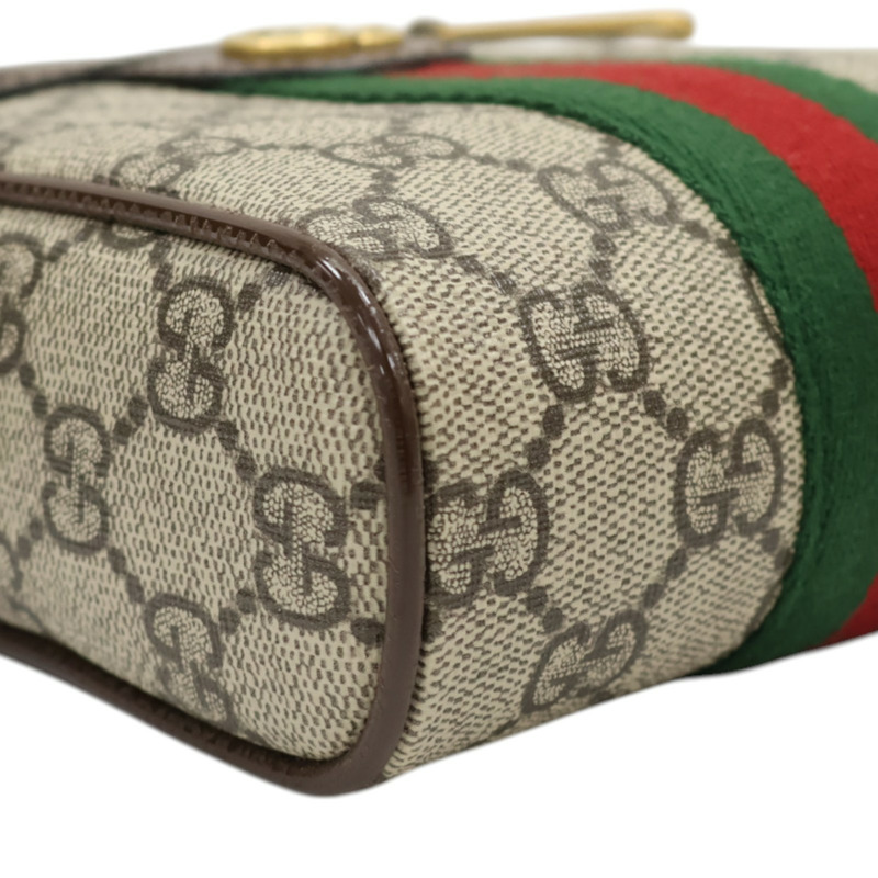 棕色 緹花帆布 牛皮 Ophidia GG 肩背包【GUCCI 古馳】 598127-8