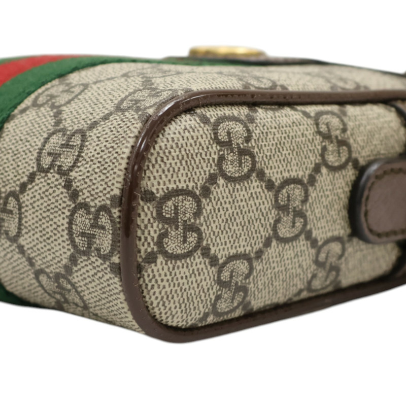 棕色 緹花帆布 牛皮 Ophidia GG 肩背包【GUCCI 古馳】 598127-9