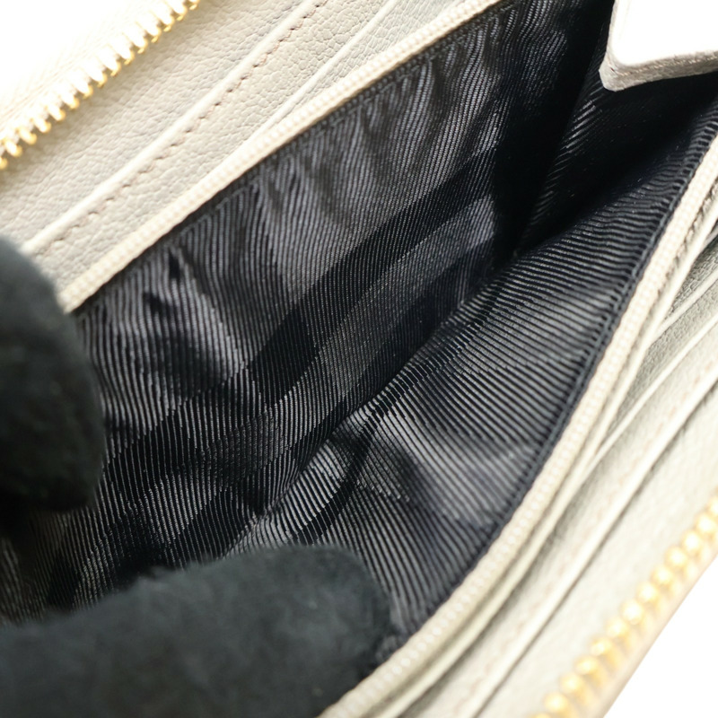 灰色 牛皮 拉鍊長夾【BURBERRY 巴寶莉】-3