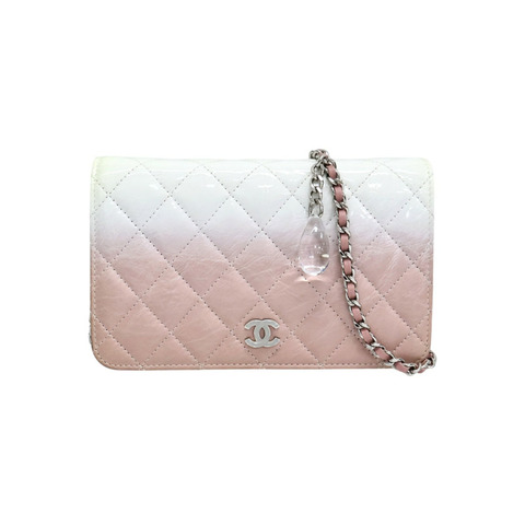 粉色漆皮 O'mbre WOC 鍊帶 肩背包【CHANEL 香奈兒】