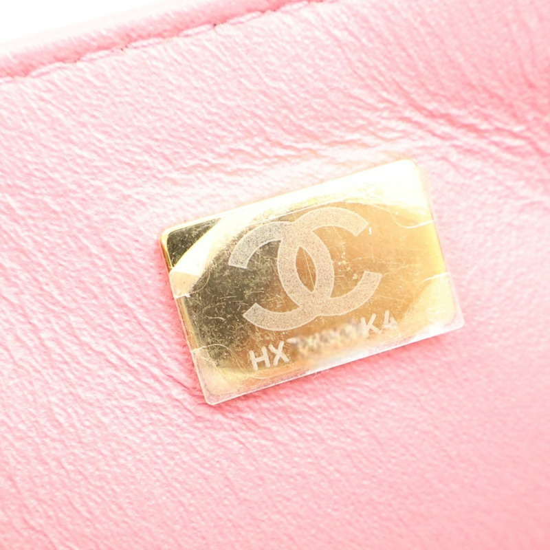 粉色 菱格紋羊皮 COCO 17 肩背包【CHANEL 香奈兒】 A35200-6