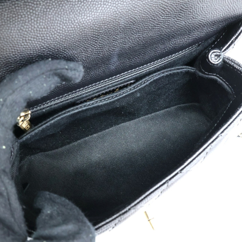 黑色牛皮 Flap Bag With Top Handle 兩用包【CHANEL 香奈兒】 A92990-2