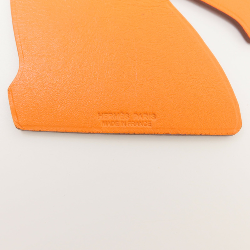 HERMES Chevre皮革Samarcande Horse Charm掛飾Orange/Rouge Casaque-7