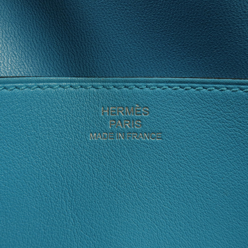 HERMES Swift皮革Dogon GM長錢包Bleu du Nord-8