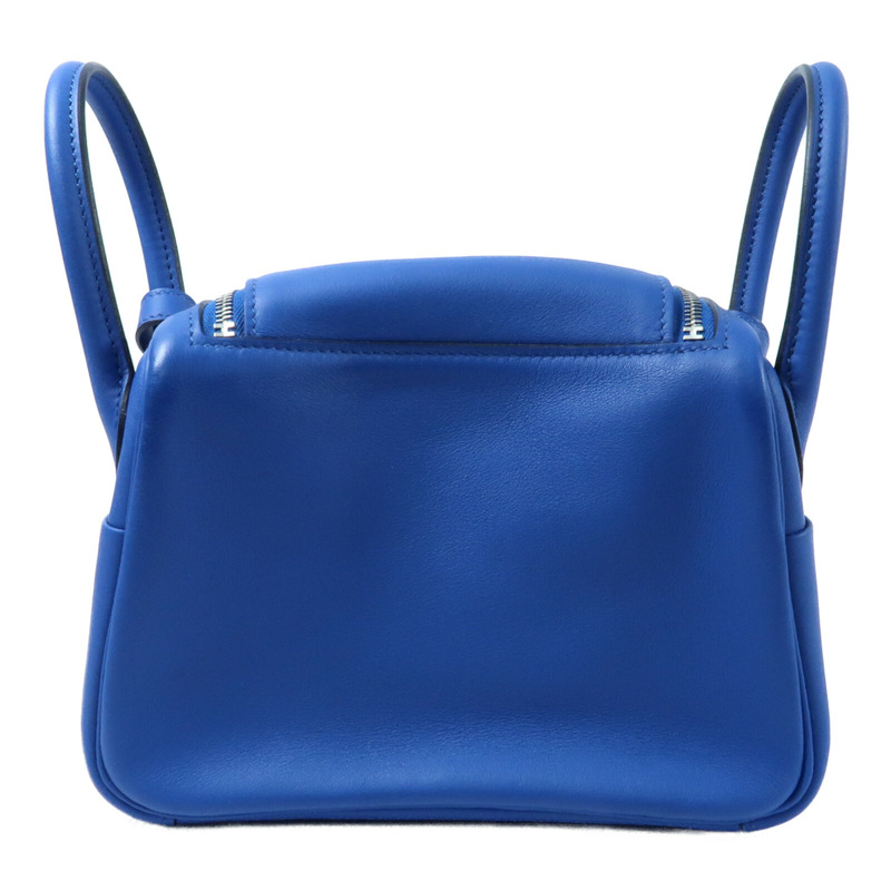 HERMES Swift皮革Mini Lindy銀扣手挽肩背兩用袋Bleu Royal/Bleu Saphir-1
