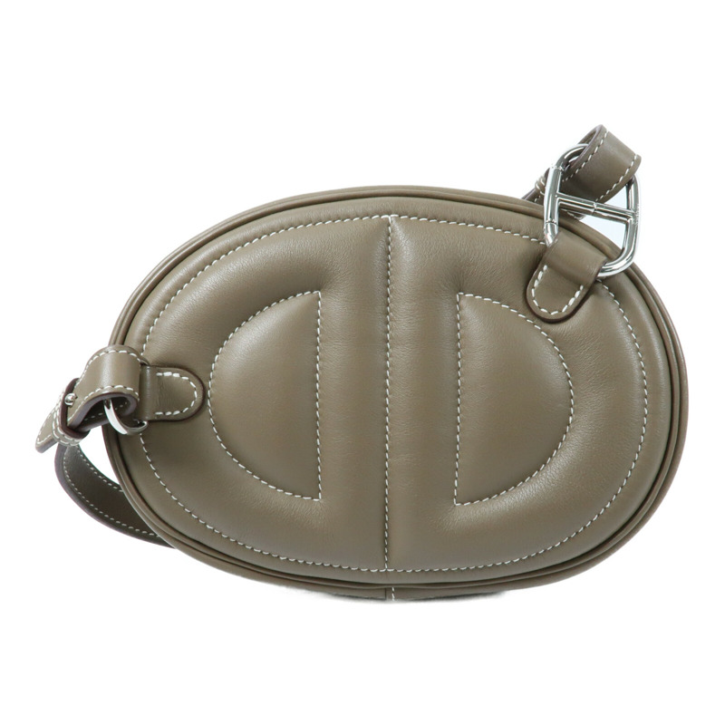 HERMES Swift皮革In The Loop Belt Bag銀扣肩背袋Etoupe-1