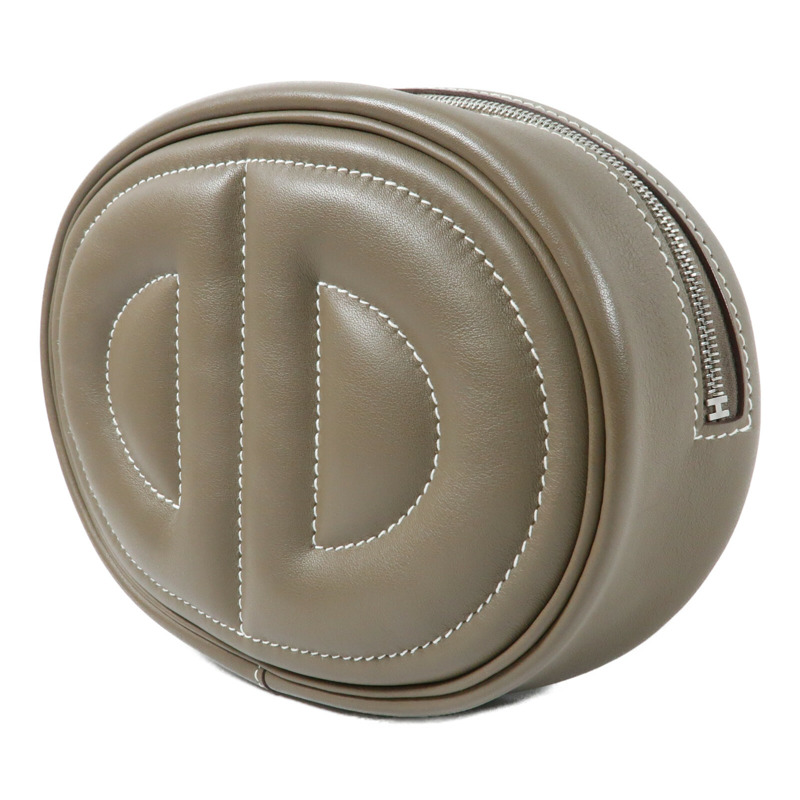 HERMES Swift皮革In The Loop Belt Bag銀扣肩背袋Etoupe-2