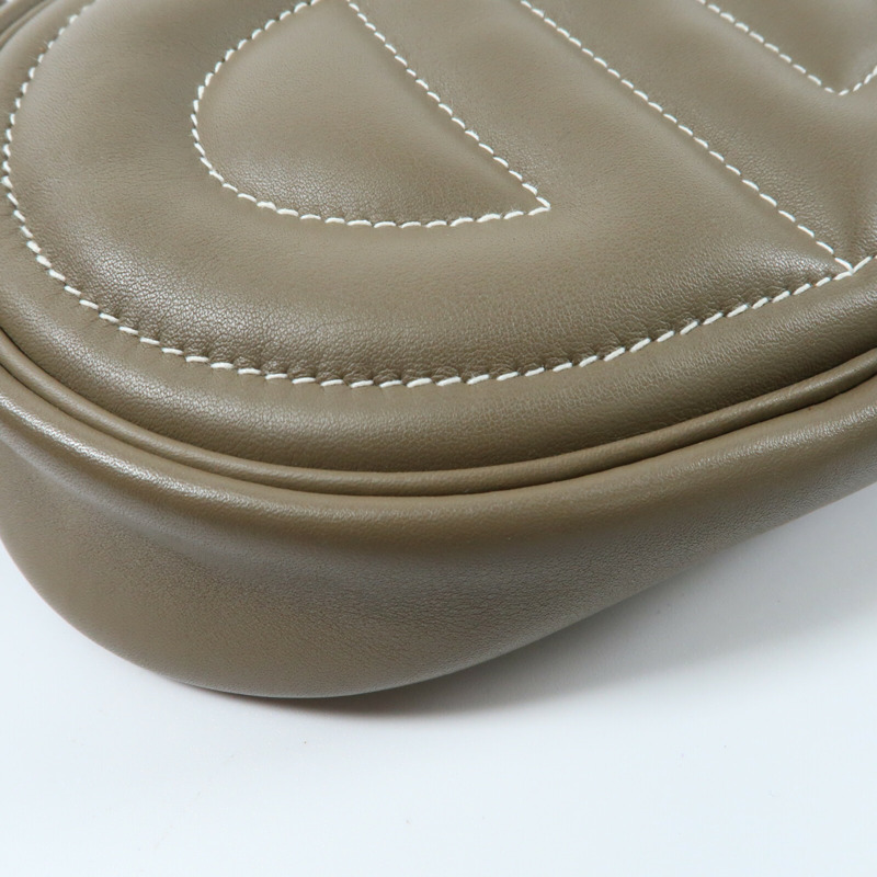 HERMES Swift皮革In The Loop Belt Bag銀扣肩背袋Etoupe-4