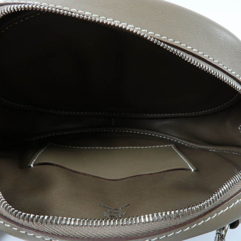 HERMES Swift皮革In The Loop Belt Bag銀扣肩背袋Etoupe-10