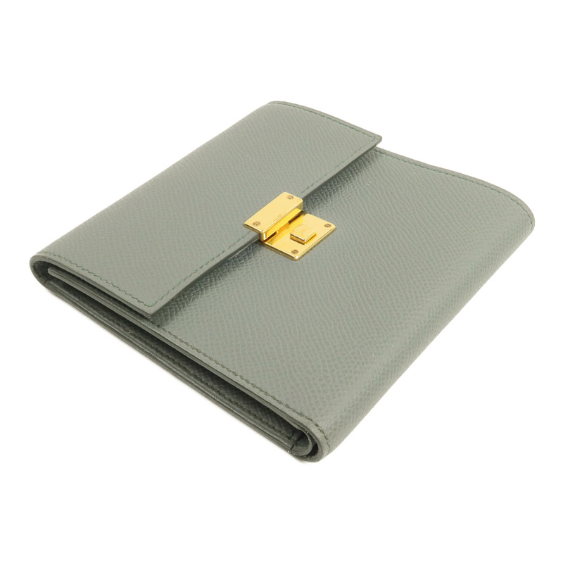 HERMES Epsom皮革Clic 12錢包Vert Amande-3
