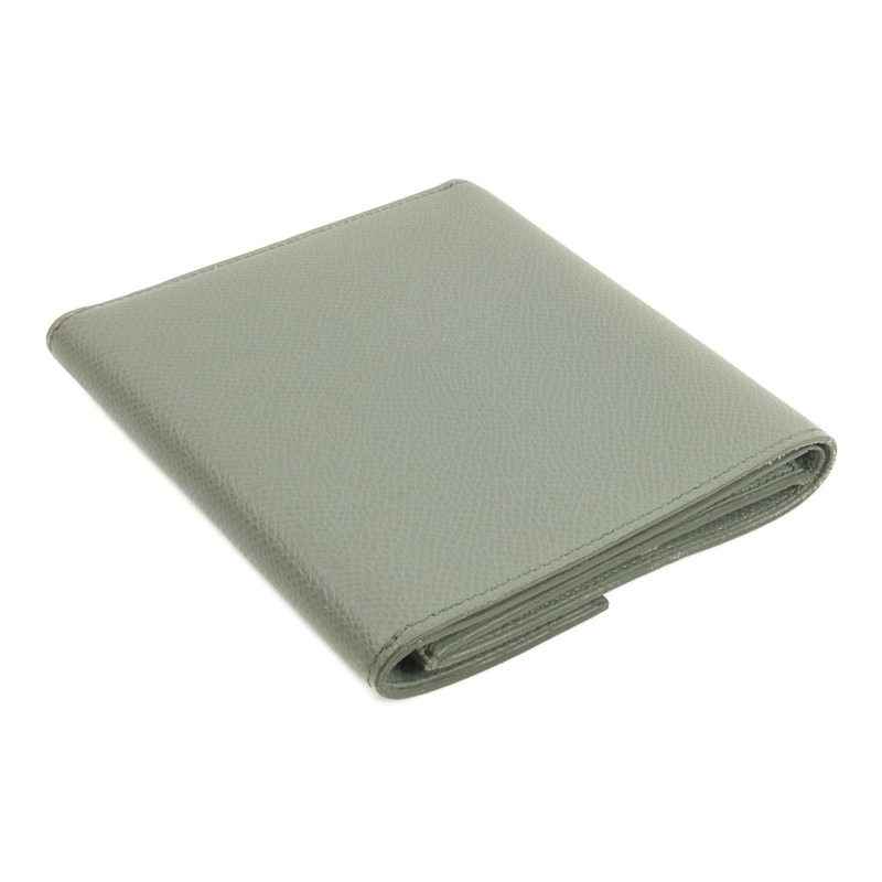 HERMES Epsom皮革Clic 12錢包Vert Amande-4