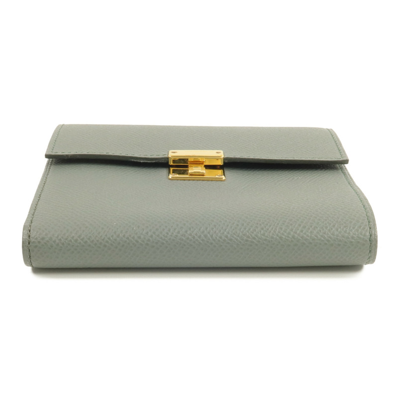 HERMES Epsom皮革Clic 12錢包Vert Amande-5