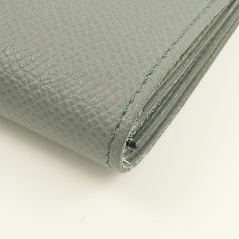 HERMES Epsom皮革Clic 12錢包Vert Amande-11