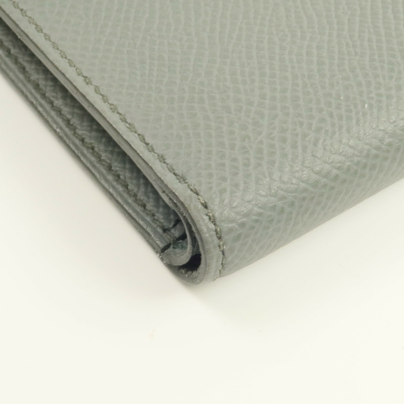 HERMES Epsom皮革Clic 12錢包Vert Amande-12