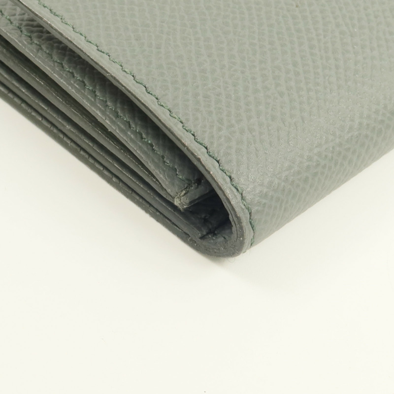 HERMES Epsom皮革Clic 12錢包Vert Amande-13