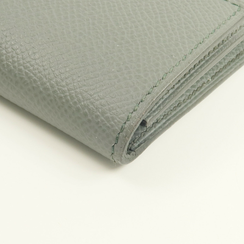 HERMES Epsom皮革Clic 12錢包Vert Amande-14