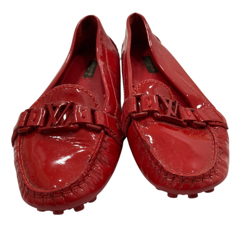 LOUIS VUITTON 路易威登 OXFORD FLAT 平底樂福鞋 漆皮 紅色 SIZE 38-2