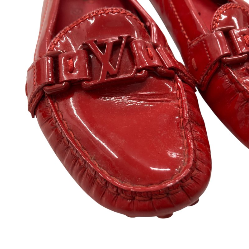 LOUIS VUITTON 路易威登 OXFORD FLAT 平底樂福鞋 漆皮 紅色 SIZE 38-6