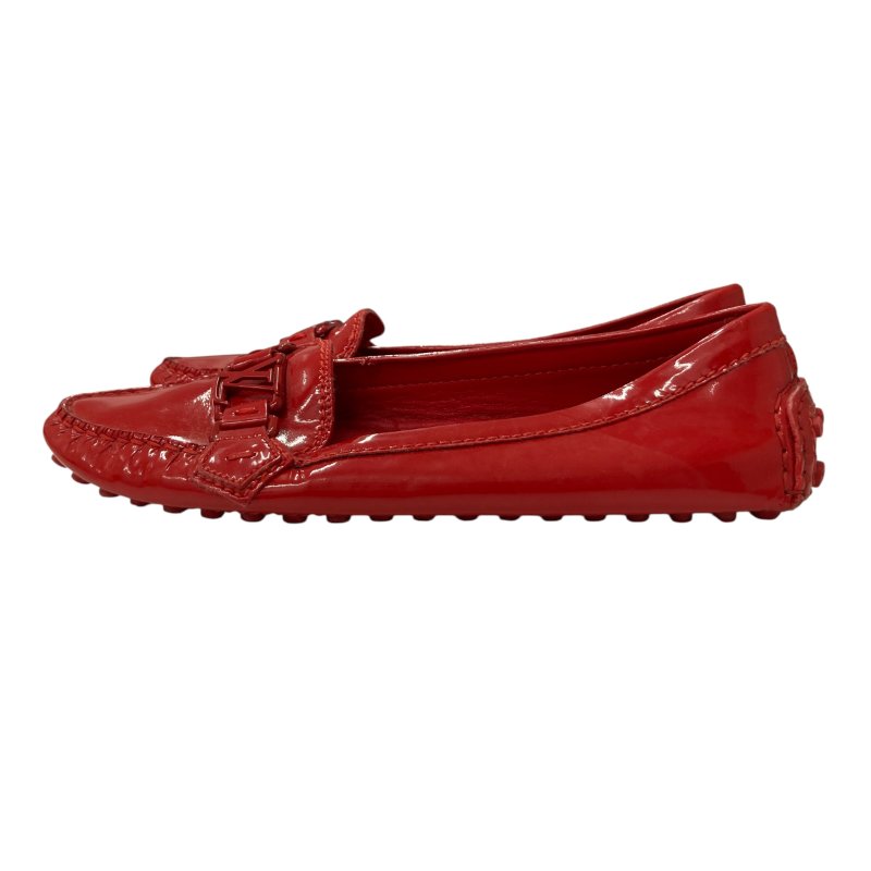 LOUIS VUITTON 路易威登 OXFORD FLAT 平底樂福鞋 漆皮 紅色 SIZE 38-8