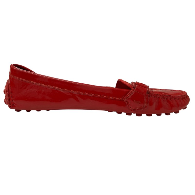LOUIS VUITTON 路易威登 OXFORD FLAT 平底樂福鞋 漆皮 紅色 SIZE 38-9