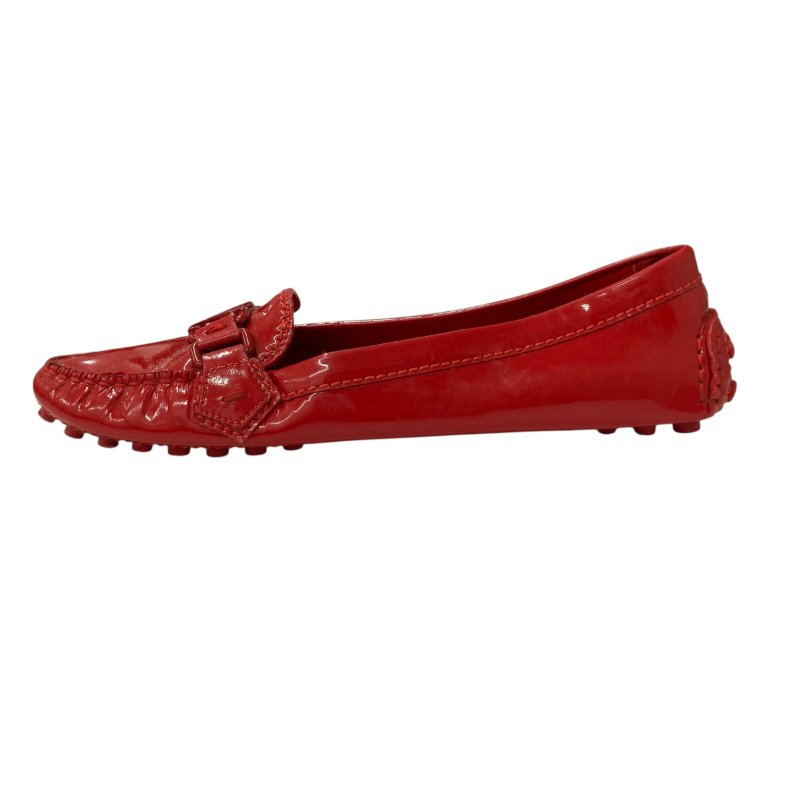 LOUIS VUITTON 路易威登 OXFORD FLAT 平底樂福鞋 漆皮 紅色 SIZE 38-10