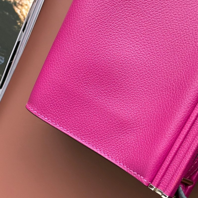 ::Hermès:: Clic-H 21 紫紅色銀扣 手拿包 斜背包-9