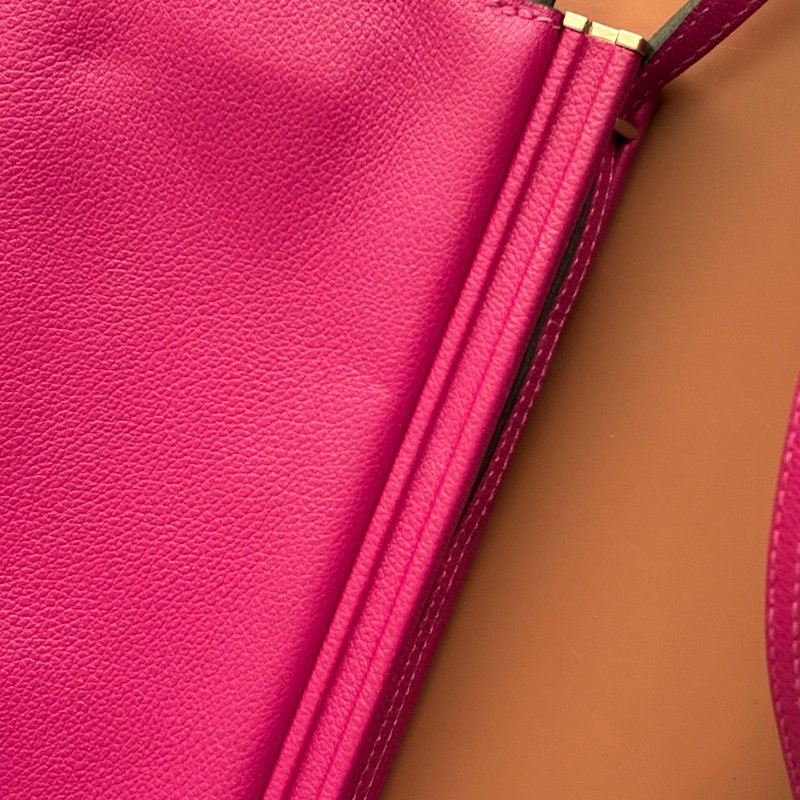 ::Hermès:: Clic-H 21 紫紅色銀扣 手拿包 斜背包-10