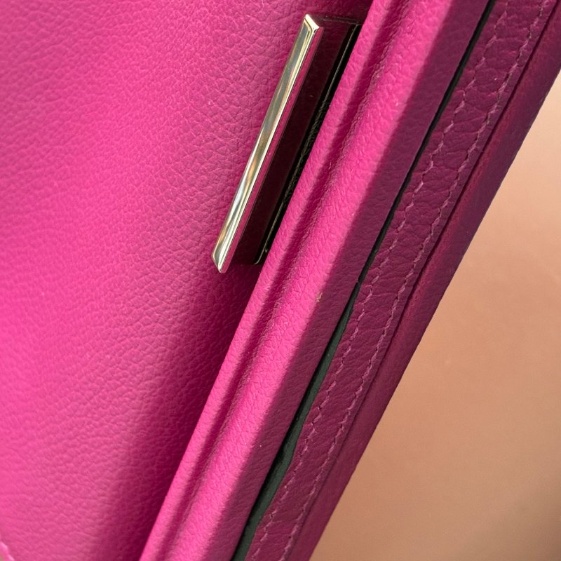 ::Hermès:: Clic-H 21 紫紅色銀扣 手拿包 斜背包-11
