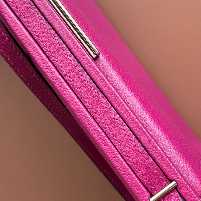 ::Hermès:: Clic-H 21 紫紅色銀扣 手拿包 斜背包-13