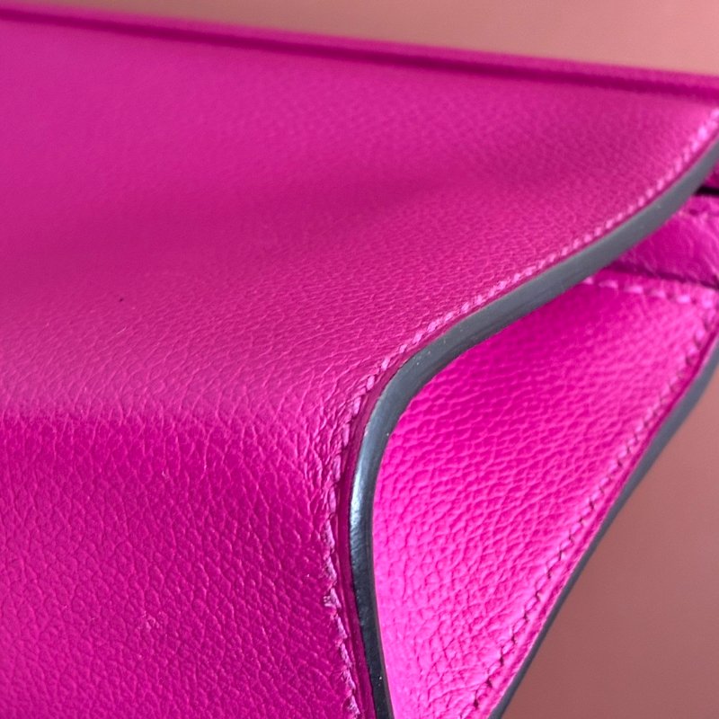 ::Hermès:: Clic-H 21 紫紅色銀扣 手拿包 斜背包-18