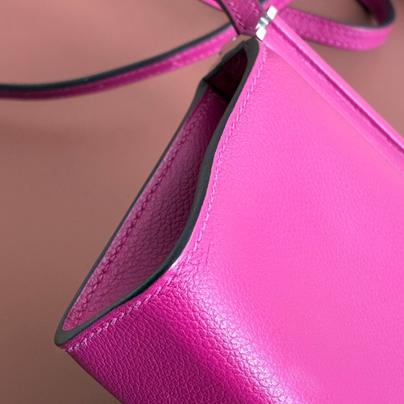 ::Hermès:: Clic-H 21 紫紅色銀扣 手拿包 斜背包-21