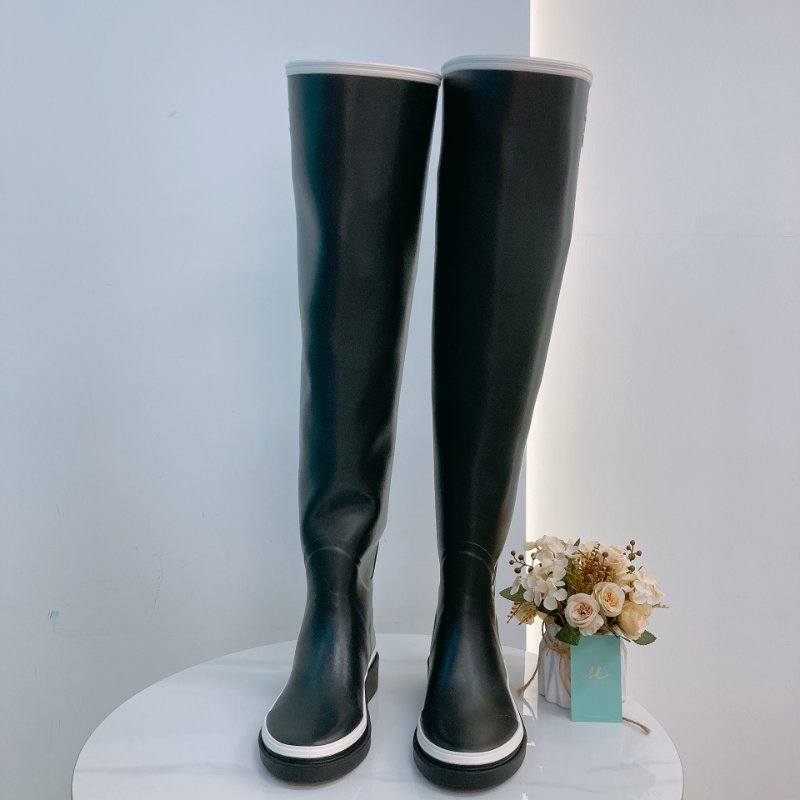 MS0721 Chanel 香奈兒 大腿根 高長靴 雨靴 橡膠 黑白色 Thigh High Rainboot Rubber Black x White-2
