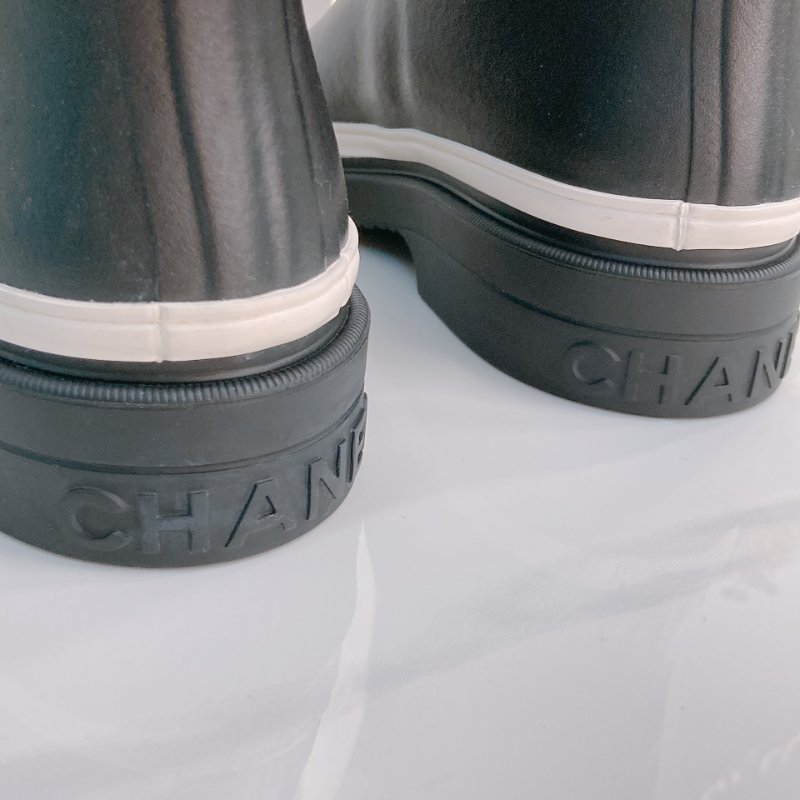 MS0721 Chanel 香奈兒 大腿根 高長靴 雨靴 橡膠 黑白色 Thigh High Rainboot Rubber Black x White-5