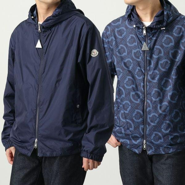 💎Han's house精品服飾💎 moncler Cretes 雙面穿 滿版 防水 尼龍 風衣 連帽 外套 現貨 3/4 原價38000-2