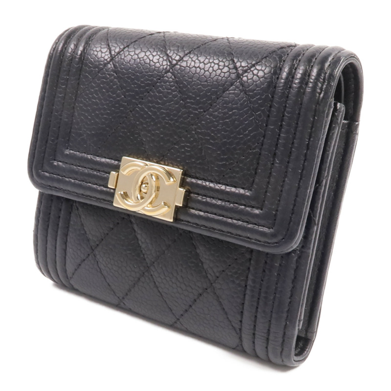 CHANEL 牛皮皮革Boy Small Flap Wallet錢包-1