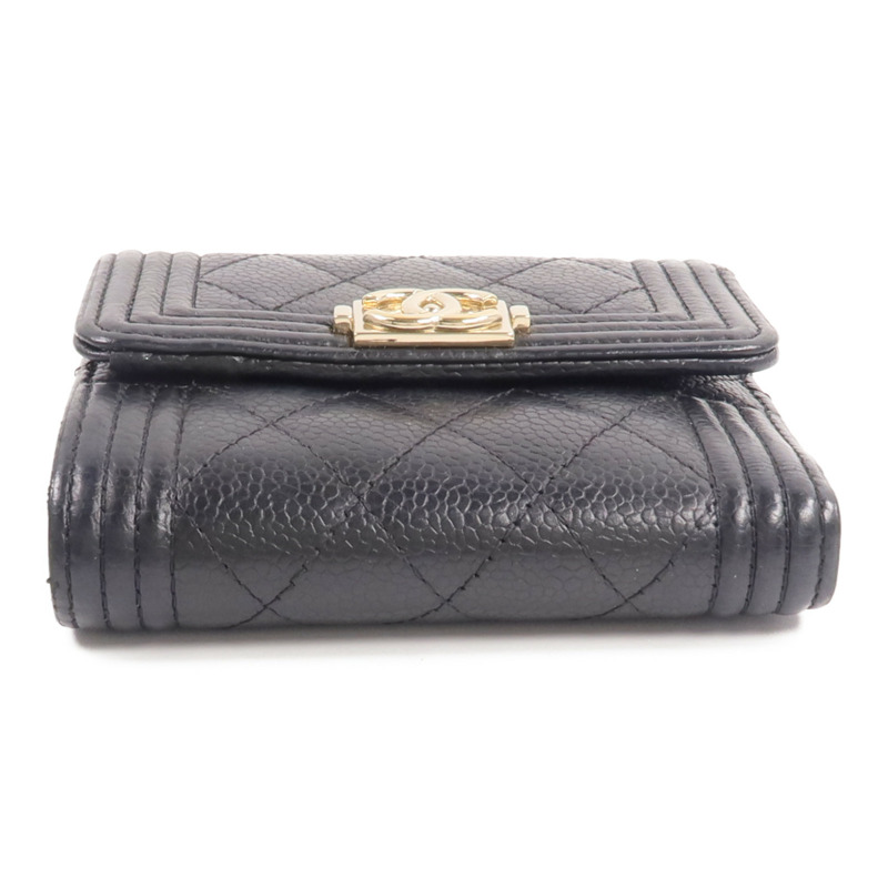 CHANEL 牛皮皮革Boy Small Flap Wallet錢包-3