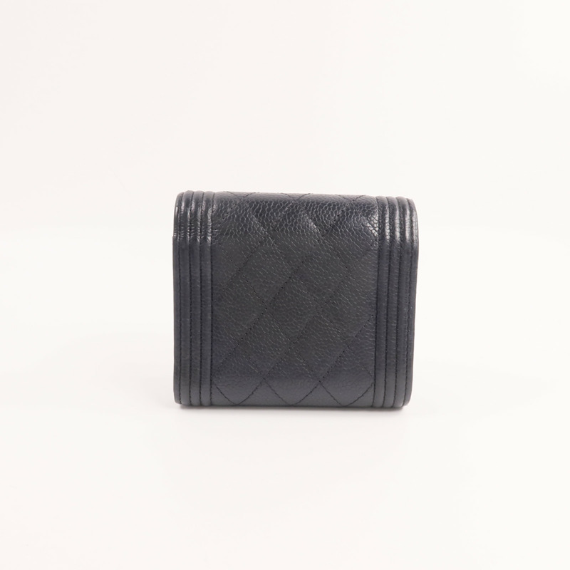 CHANEL 牛皮皮革Boy Small Flap Wallet錢包-5