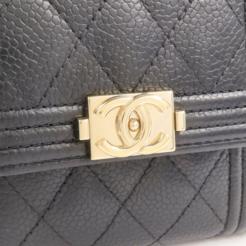 CHANEL 牛皮皮革Boy Small Flap Wallet錢包-8