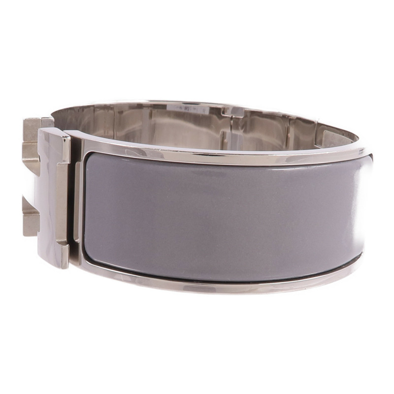 HERMES 金屬/琺瑯Clic-Clac H手鐲Gris Asphalte-1