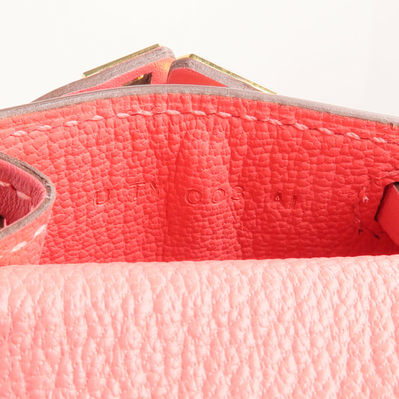 HERMES Tadelakt皮革Mini Kelly Twilly Bag掛飾Rose Azalee-8
