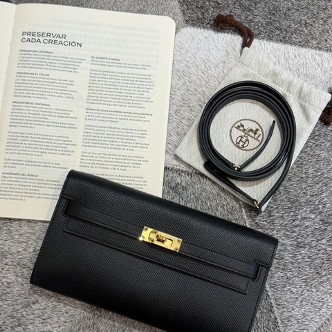 HERMES KELLY TO GO黑色金扣/Z