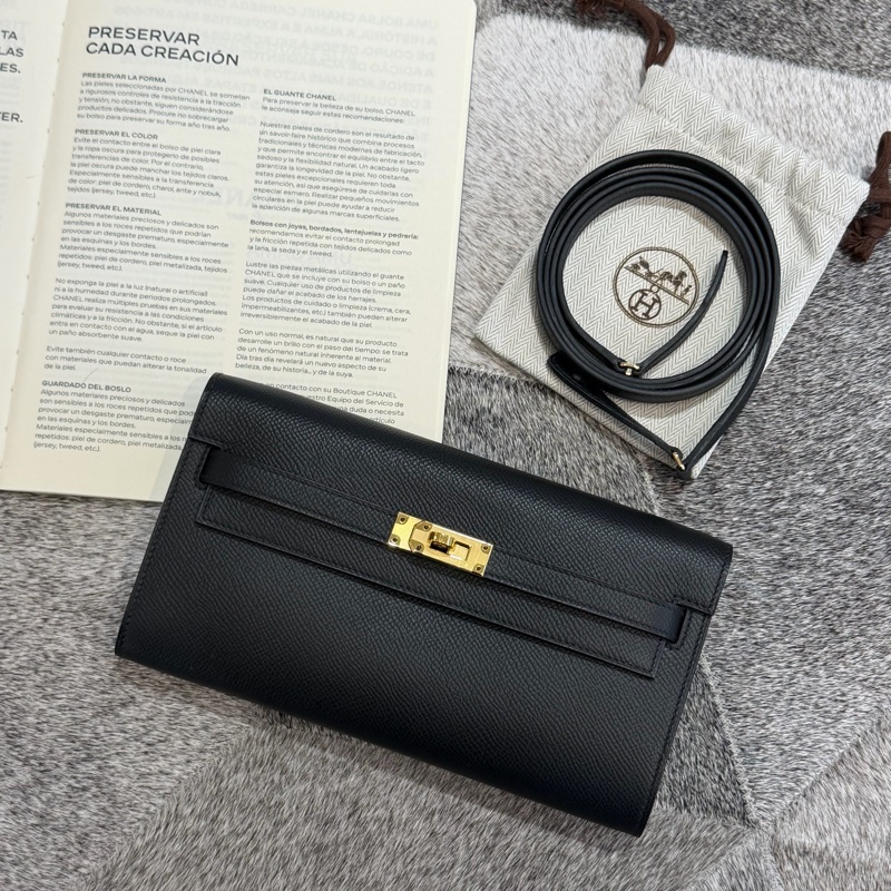 HERMES KELLY TO GO黑色金扣/Z-1